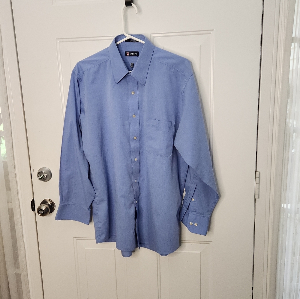 CHAPS‎ Blue Long Sleeve Dress Shirt  Size 16 16.5